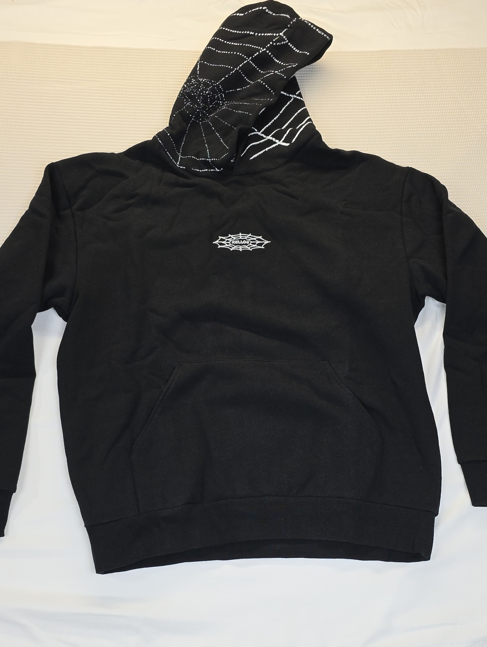 Mellow Black Spider Web Pullover Hoodie - Unbranded Large